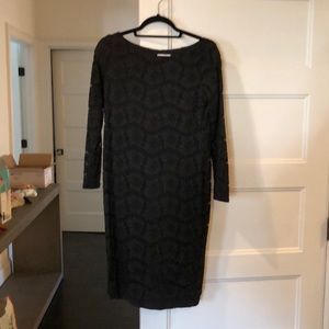 black lace stretchy maternity dress